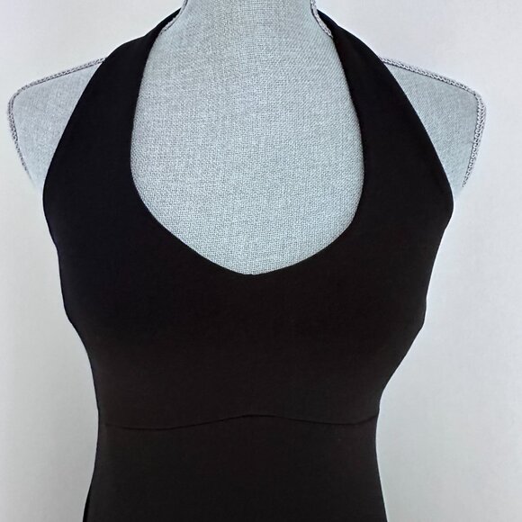 A-line  Midi/Maxi Halter Dress - Femme Fatale Black - Picture 2 of 7